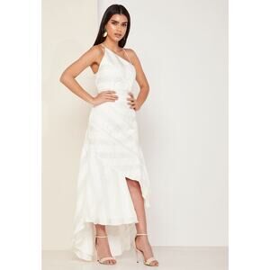 New KEEPSAKE Unbroken Asymmetric Maxi Gown Dress Ivory White Women's Size XXS